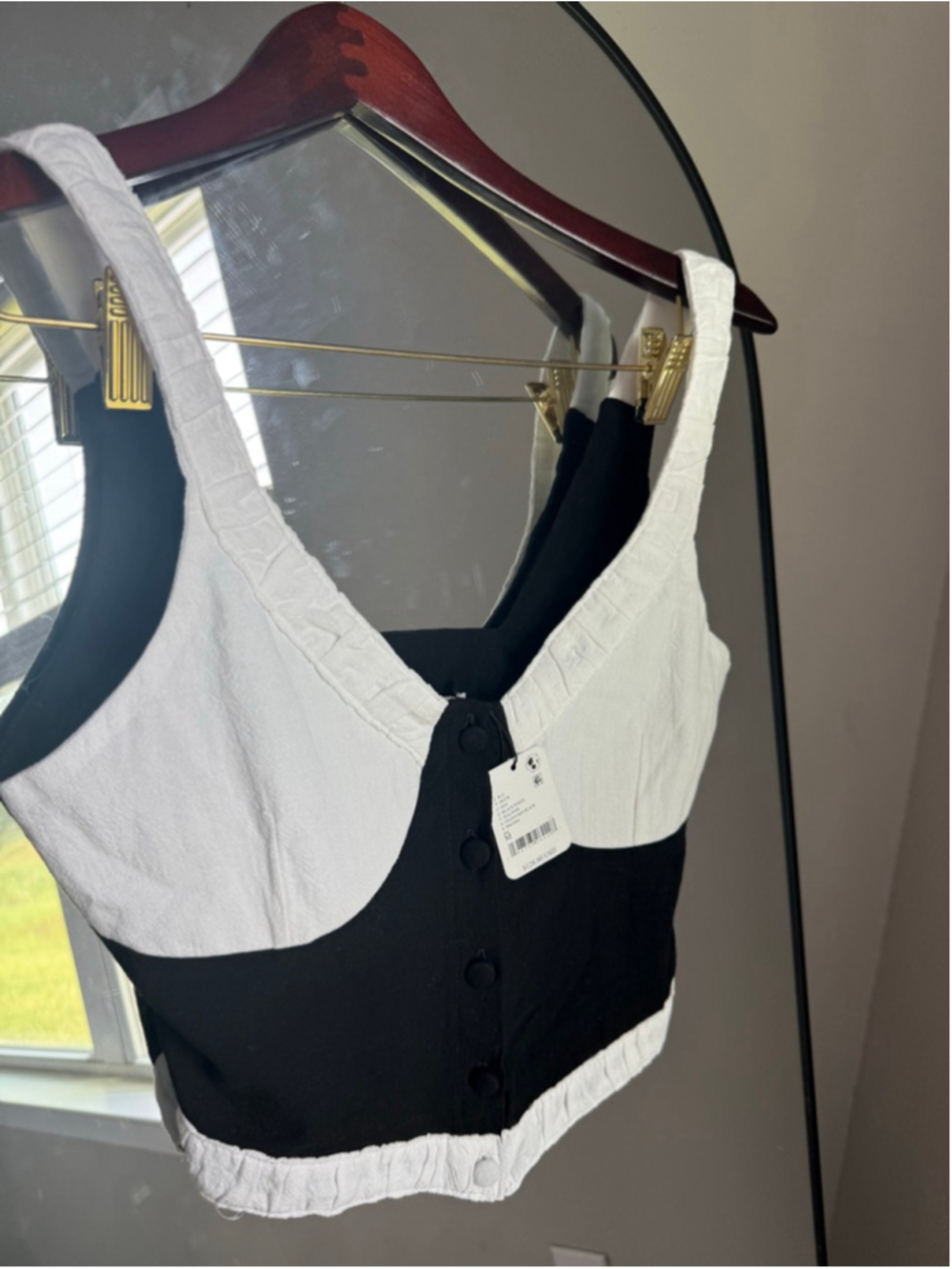 Women's MANDINGA Black & White Crop Top M